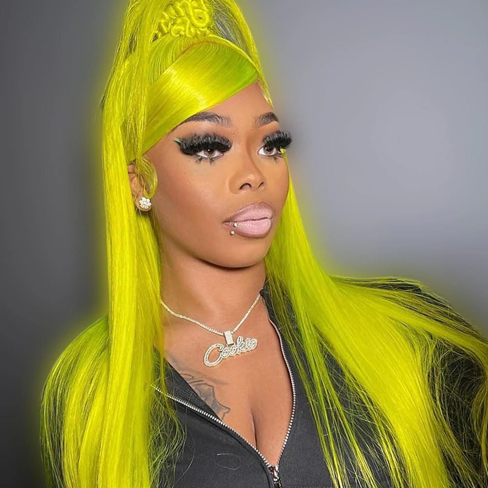 Green Color 13x4 Transparent Lace Front Wig Straight Lace Front Wigs For Women Human Hair Pre Plucked Wigs
Green Color 13x4 Transparent Lace Front Wig Straight Lace Front Wigs For Women Human Hair Pre Plucked Wigs