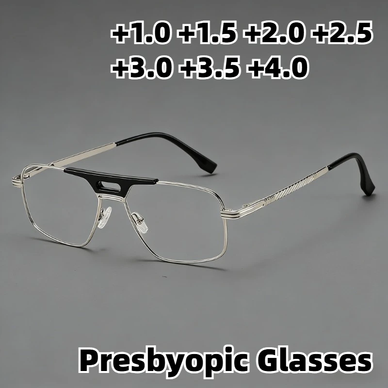 Classic Double-Bridge Square-Frame Metal Presbyopia Glasses Unisex High-Definition Comfort Anti-Blue Light Reading Eyewear
Classic Double-Bridge Square-Frame Metal Presbyopia Glasses Unisex High-Definition Comfort Anti-Blue Light Reading Eyewear