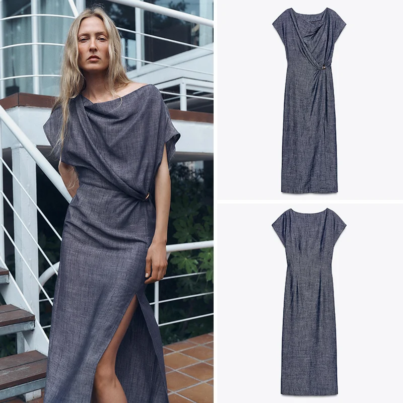 Новое летнее женское платье ZA2025 Stier ort Sve Midi Dr 8–25 лет, подходит для летнего сезона 2025 г. 
Новое летнее женское платье ZA2025 Stier ort Sve Midi Dr 8–25 лет, подходит для летнего сезона 2025 г.