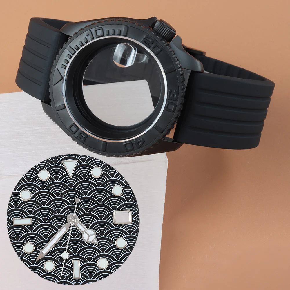 Black PVD 42mm Watch Case Rubber Strap Wave Dial Watch Mod Parts For Seiko NH35 NH36 Automatic Movement Diver SKX007 Watch Case
Black PVD 42mm Watch Case Rubber Strap Wave Dial Watch Mod Parts For Seiko NH35 NH36 Automatic Movement Diver SKX007 Watch Case