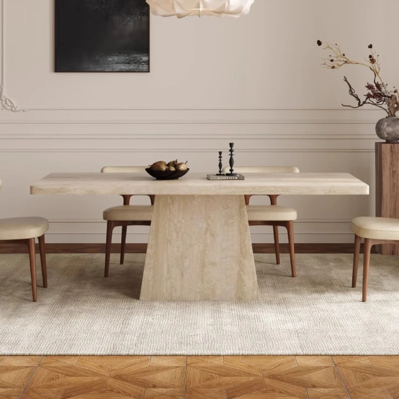 French Rock Slab Dining Table Modern Simple Designer Reception High Quality Table Unusual Romantic Muebles Home Furniture
French Rock Slab Dining Table Modern Simple Designer Reception High Quality Table Unusual Romantic Muebles Home Furniture