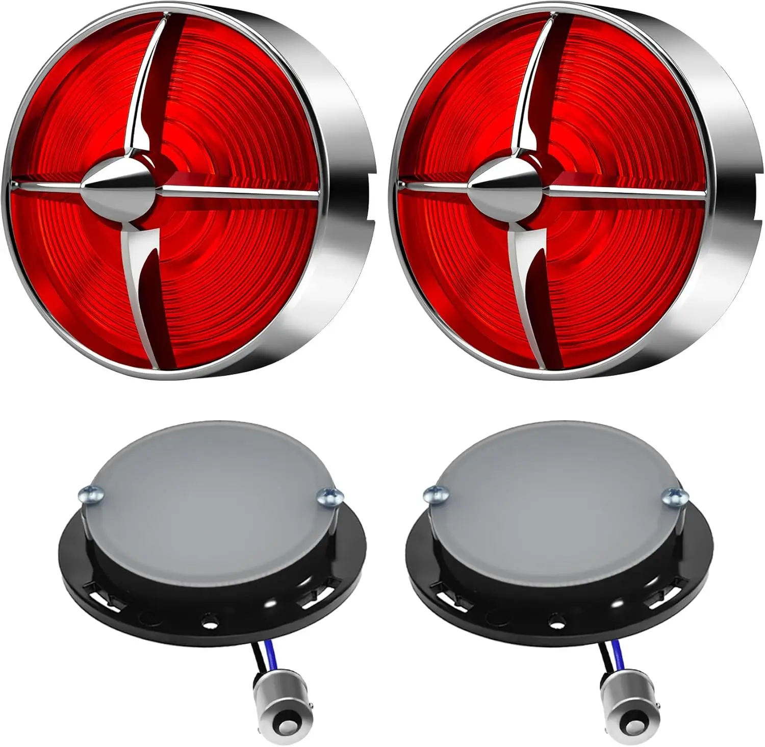 Универсальные светодиодные поворотники для мотоциклов с красными накладками на задние фонари, комплект из 2 штук для повышенной безопасности
Универсальные светодиодные поворотники для мотоциклов с красными накладками на задние фонари, комплект из 2 штук для повышенной безопасности