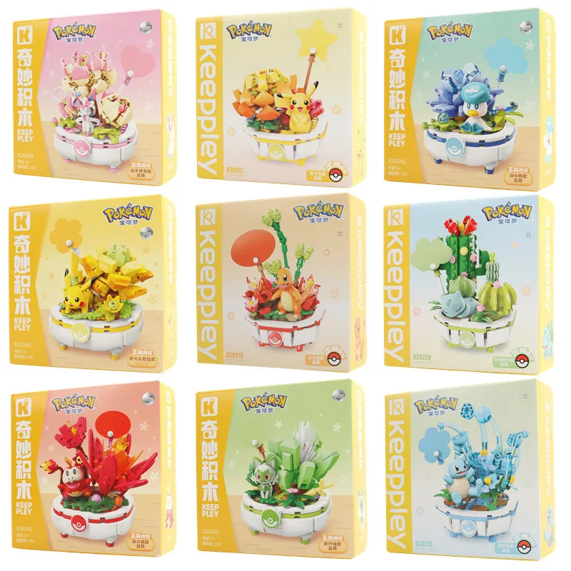 KEEPPLEY Pokemon Building Block Мультфильм Пикачу Сильвеон Бульбазавр Чармандер Строительный блок Модель растения в горшках Дизайнерские игрушки
KEEPPLEY Pokemon Building Block Мультфильм Пикачу Сильвеон Бульбазавр Чармандер Строительный блок Модель растения в горшках Дизайнерские игрушки