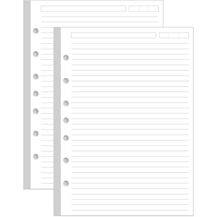 2-Pack Mini Binder Lined Paper for 3 or 7 Ring Binders -/ Pages Paper Refills, 100gsm
2-Pack Mini Binder Lined Paper for 3 or 7 Ring Binders -/ Pages Paper Refills, 100gsm