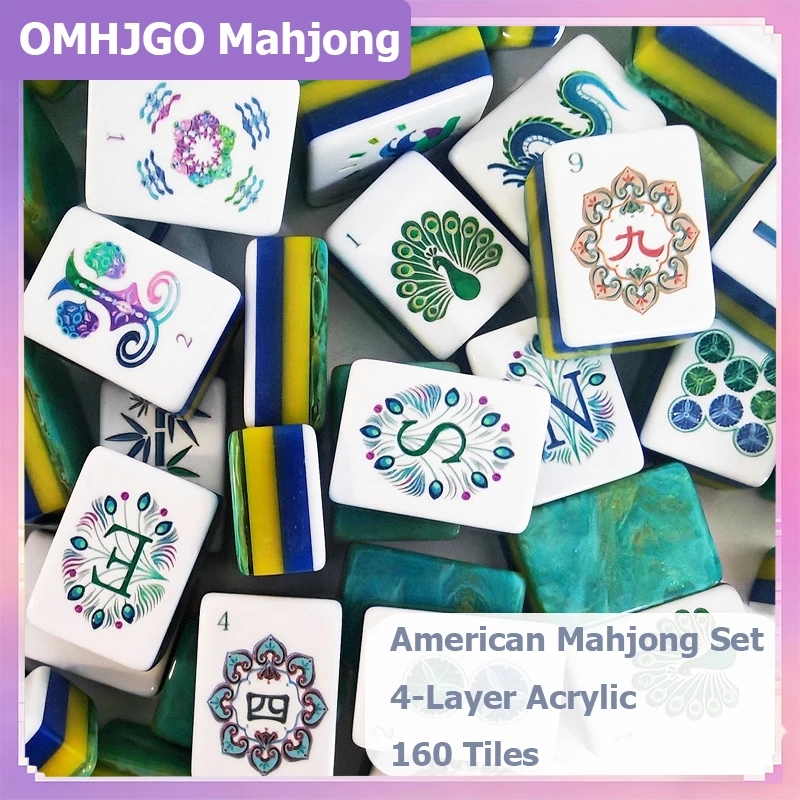 OMHJGO 4-Layer Acrylic Luxury Mahjong Tiles Quicksand Mint Green American Mahjong Set for Home Board Games Travel Mah Jongg Sets
OMHJGO 4-Layer Acrylic Luxury Mahjong Tiles Quicksand Mint Green American Mahjong Set for Home Board Games Travel Mah Jongg Sets