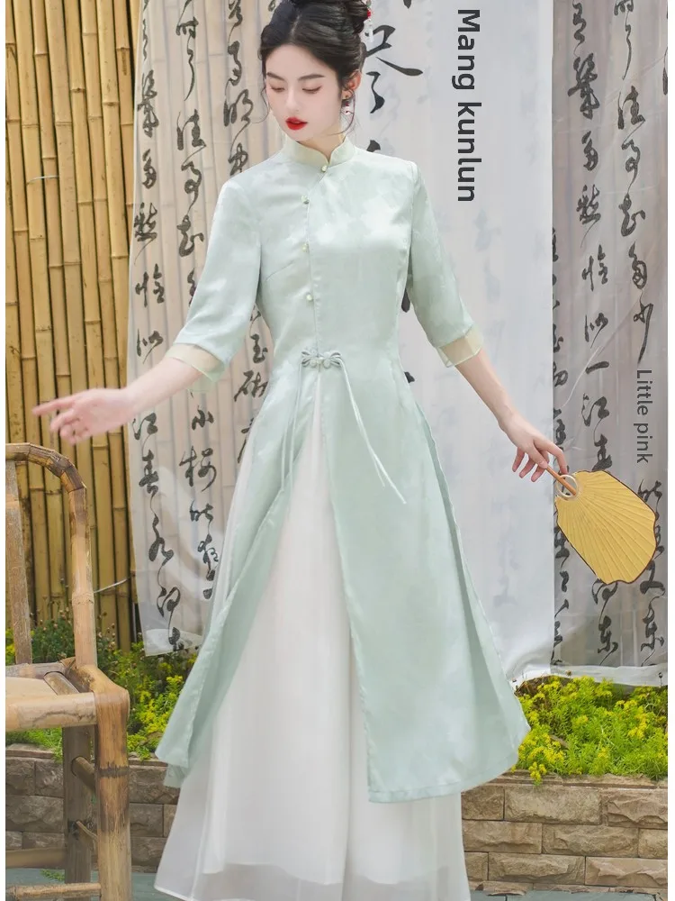 Young Women's New Chinese Style Qipao Dress Set Slimming Spring Summer High End Fashionable Long Pants High Waist Polyester F...
Young Women's New Chinese Style Qipao Dress Set Slimming Spring Summer High End Fashionable Long Pants High Waist Polyester F...