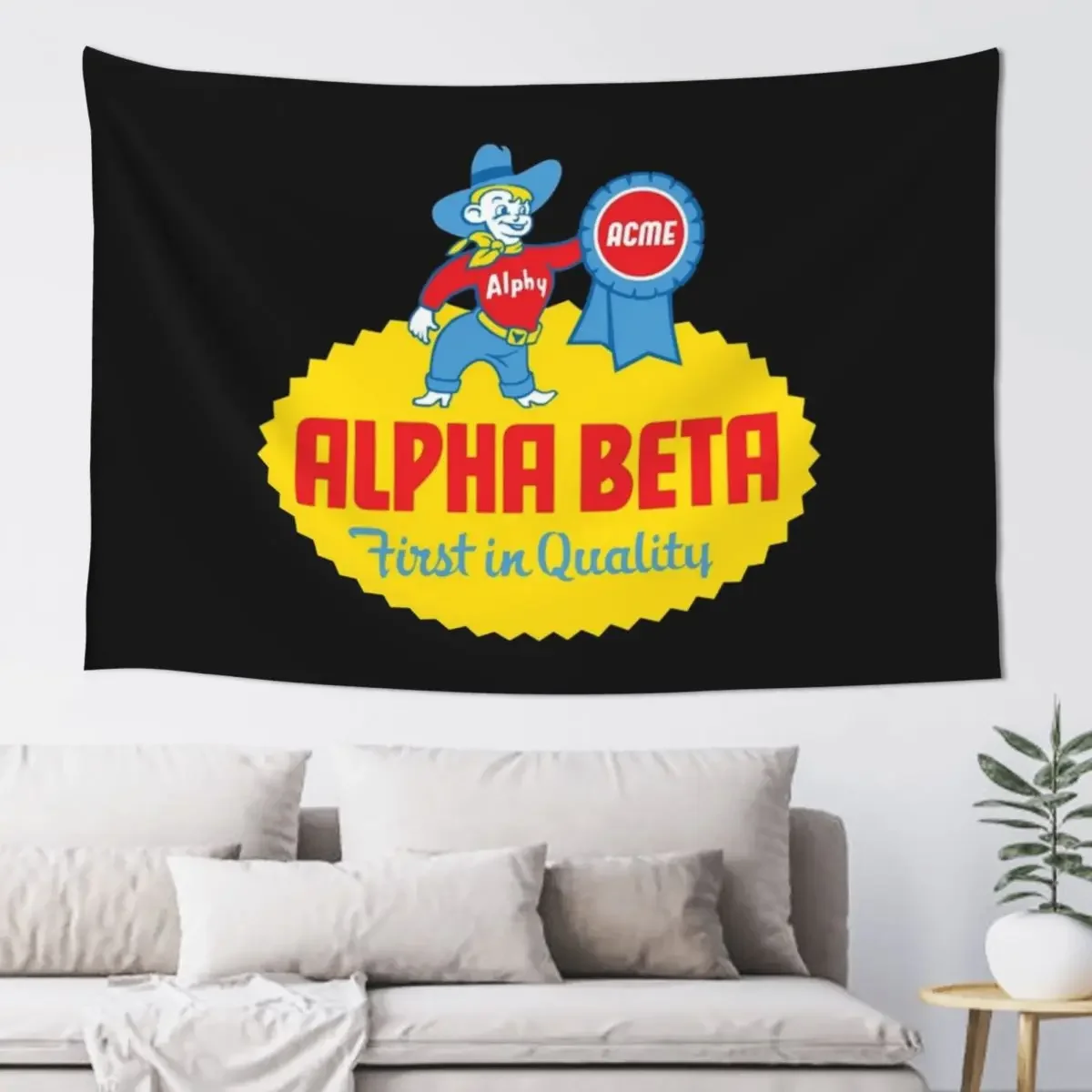 Alpha Beta Logo - Defunct Supermarket Chain T-Shirt Tapestry Room Ornaments Outdoor Decoration Cute Decor Tapestry
Alpha Beta Logo - Defunct Supermarket Chain T-Shirt Tapestry Room Ornaments Outdoor Decoration Cute Decor Tapestry