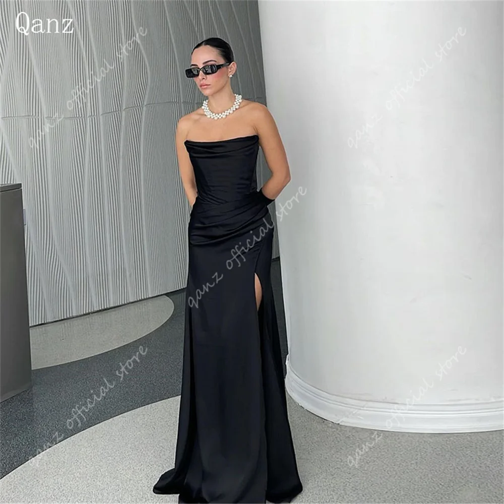 Qanz Modern Prom Dress Satin Mermaid Lace Up Back Sexy Robes De Soirée Hgh Slit Vestidos Para Eventos Especiales Customized
Qanz Modern Prom Dress Satin Mermaid Lace Up Back Sexy Robes De Soirée Hgh Slit Vestidos Para Eventos Especiales Customized