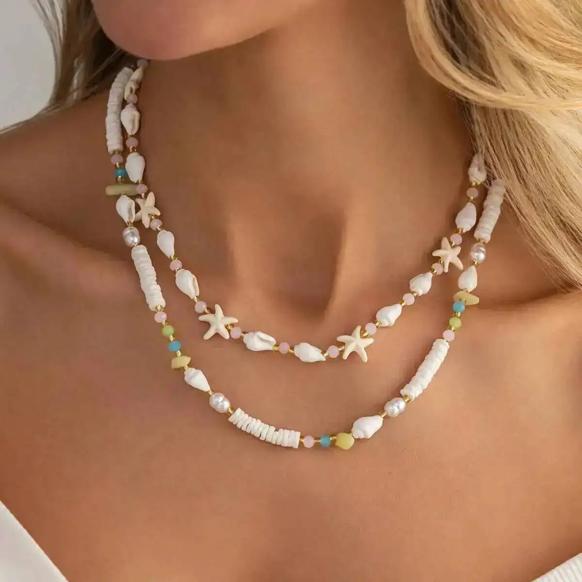 KunJoe 2Pcs/Set Boho Starfish Conch Crystal Choker Necklace for Women 2026 Trend Adjustable Clavicle Chain Surfers Beach Jewelry
KunJoe 2Pcs/Set Boho Starfish Conch Crystal Choker Necklace for Women 2026 Trend Adjustable Clavicle Chain Surfers Beach Jewelry