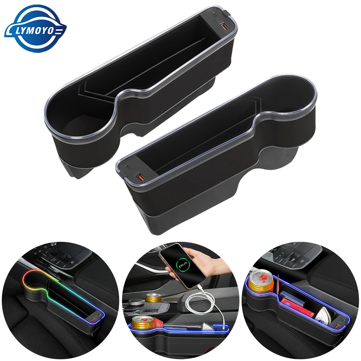Car USB Storage Box Seat Gap Leak-Proof Organizer With RGB LED Light Center Console Organizer Storage Box Universal
Car USB Storage Box Seat Gap Leak-Proof Organizer With RGB LED Light Center Console Organizer Storage Box Universal