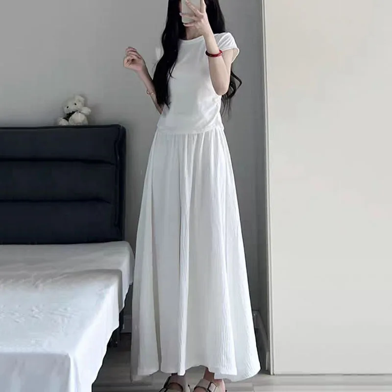Women High Waist Ice Silk Pleated Maxi Skirts Pants White Black Summer Casual Wide Leg Pants Women's Trousers Basic Streetwear
Women High Waist Ice Silk Pleated Maxi Skirts Pants White Black Summer Casual Wide Leg Pants Women's Trousers Basic Streetwear