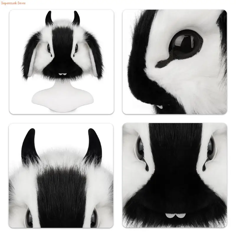 Q5WE Furry Animal Head Rabbit Fursuit Cut Mask Halloween Masquerades Cosplay Costume Props Rabbit Headgear for Kids Adults
Q5WE Furry Animal Head Rabbit Fursuit Cut Mask Halloween Masquerades Cosplay Costume Props Rabbit Headgear for Kids Adults