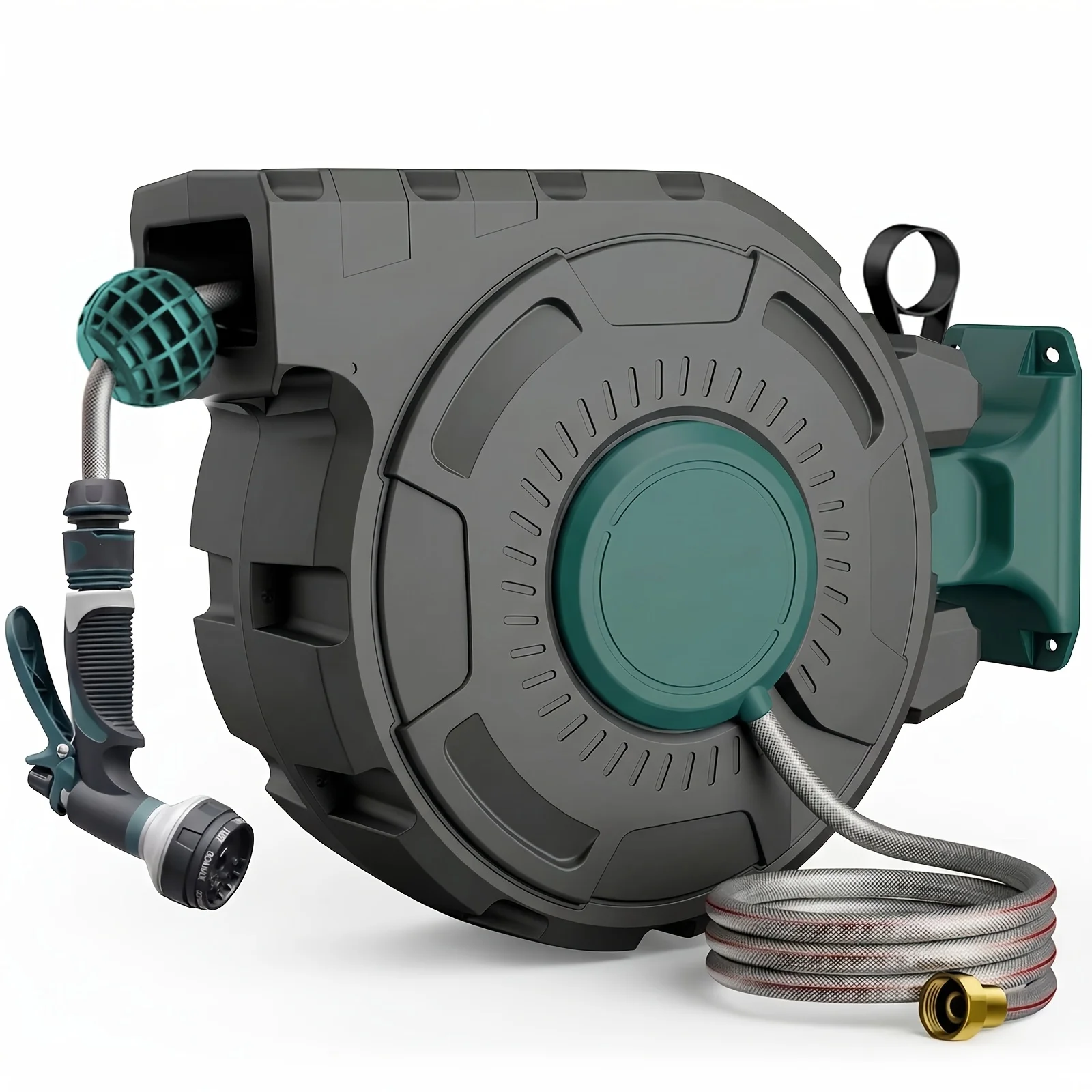 100' X 1/2" Retractable Garden Hose Reel, Outdoor Garden Hose Reel - Automatic Self-Retracting Wall Mount Hose Reel Enclosed Storage, Any Length Lock, 10 Nozzle Patterns - Blue
100' X 1/2" Retractable Garden Hose Reel, Outdoor Garden Hose Reel - Automatic Self-Retracting Wall Mount Hose Reel Enclosed Storage, Any Length Lock, 10 Nozzle Patterns - Blue