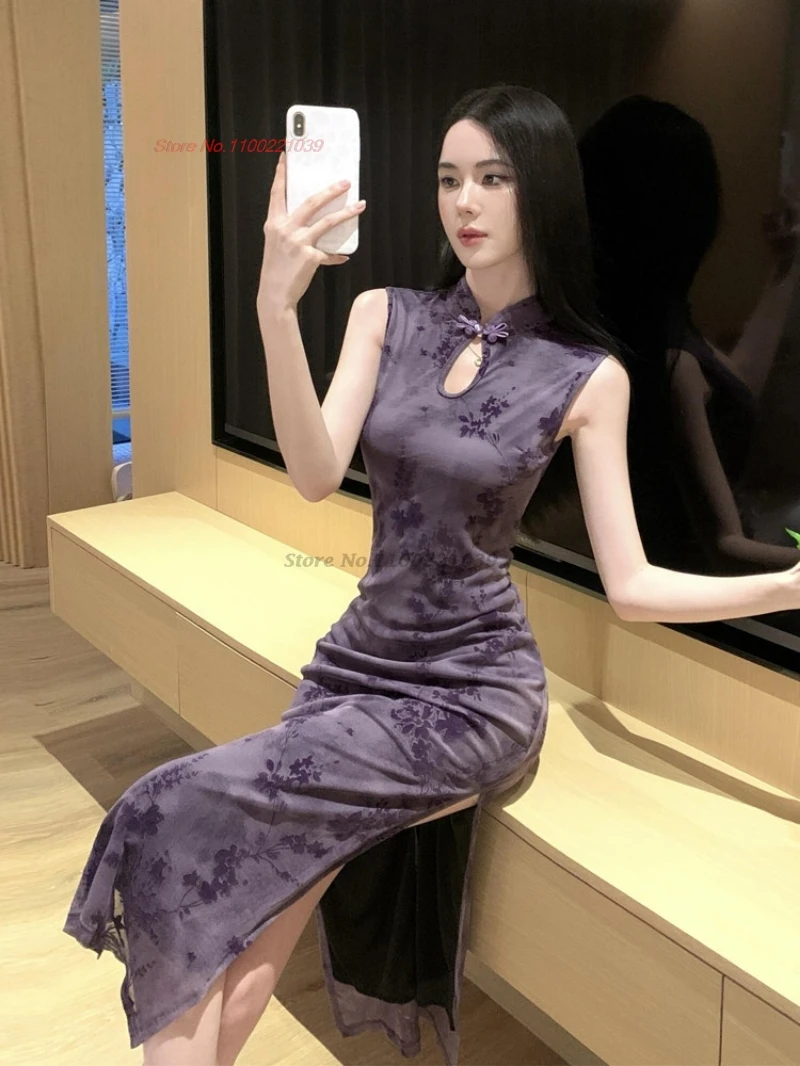 2026 vintage nightclub dress improved flocked mesh qipao traditional flower print sleeveless cheongsam banquet evening dress
2026 vintage nightclub dress improved flocked mesh qipao traditional flower print sleeveless cheongsam banquet evening dress