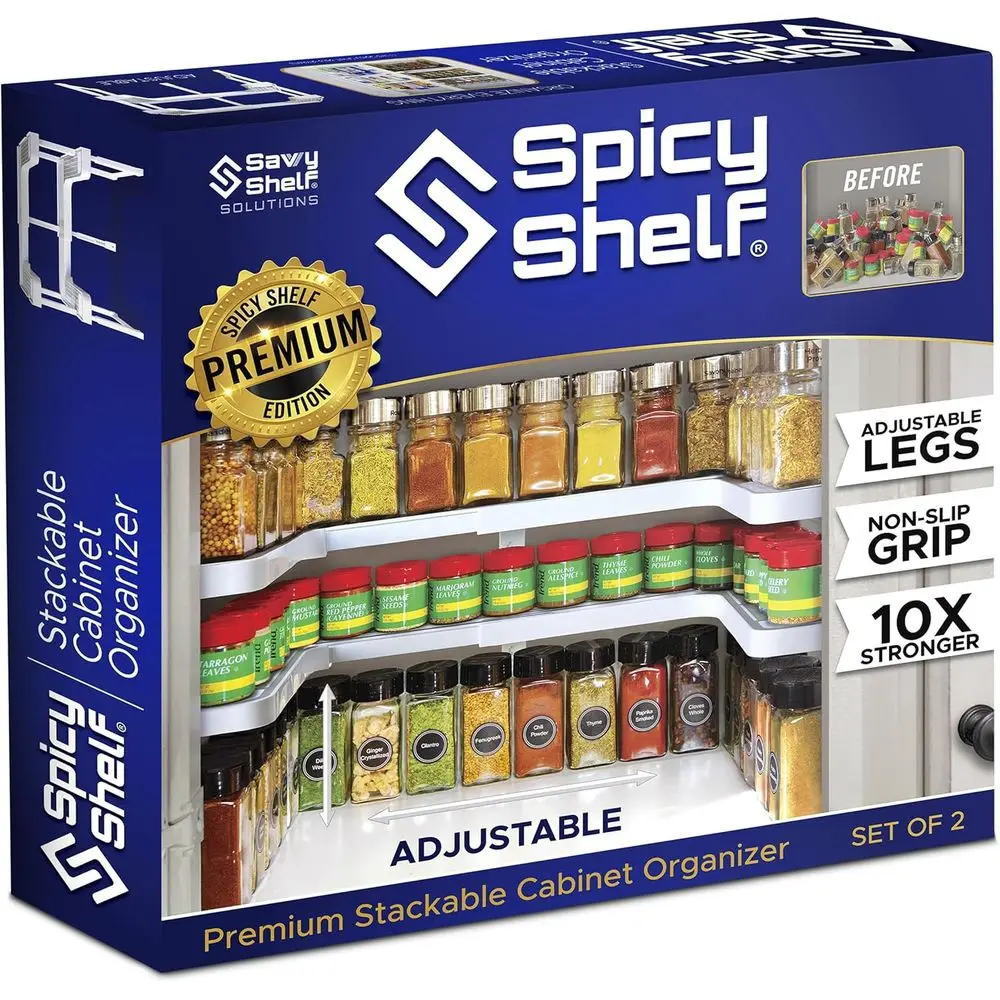 Expandable 2 Tiered Spice Rack Organizer or Cabinet & Pantry - Kitchen Seasoning Organizer - Cabinet Spice Racks or Inside Cabin
Expandable 2 Tiered Spice Rack Organizer or Cabinet & Pantry - Kitchen Seasoning Organizer - Cabinet Spice Racks or Inside Cabin