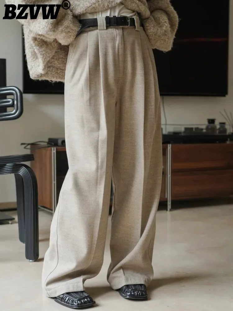 BZVW Korean Casual Double Pleated Wide Leg Pants For Women High Waist Long Loose Trousers Office Lady 2024 Winter New 2DA2610
BZVW Korean Casual Double Pleated Wide Leg Pants For Women High Waist Long Loose Trousers Office Lady 2024 Winter New 2DA2610