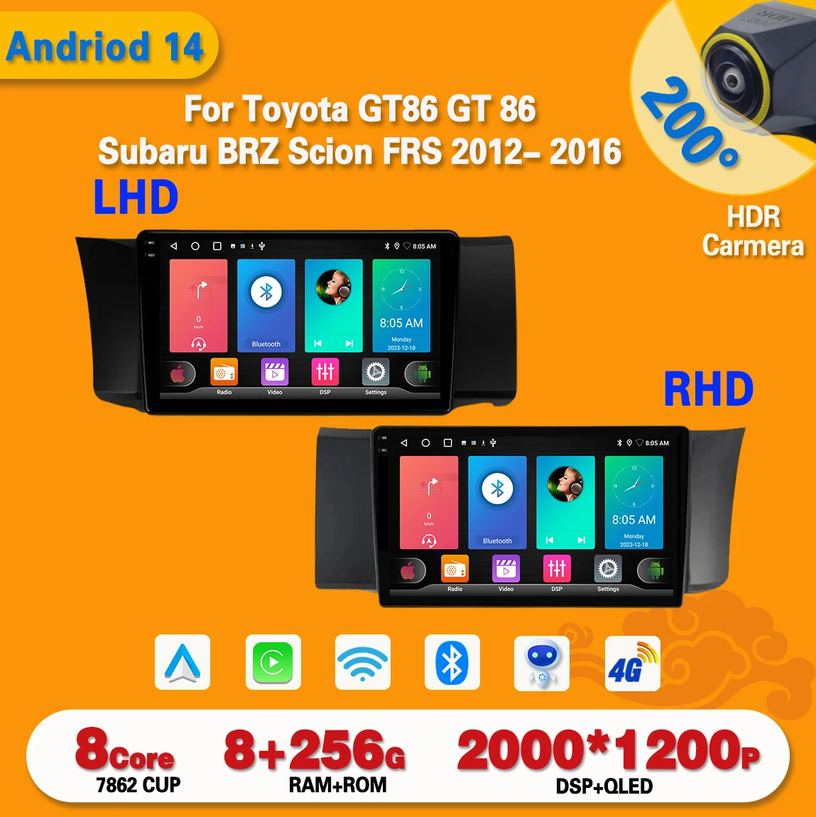 Car Radio Carplay Android 14 For Toyota GT86 GT 86 Subaru BRZ Scion FRS 2012-2016 Multimedia Video Player Navigation Auto stereo
Car Radio Carplay Android 14 For Toyota GT86 GT 86 Subaru BRZ Scion FRS 2012-2016 Multimedia Video Player Navigation Auto stereo