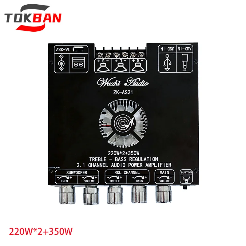 TOKBAN TPA3255 220W*2 + 350W Subwoofer 2.1 Channel Bluetooth Digital Amplifier Board HiFi Stereo Amplifier For Home Theater
TOKBAN TPA3255 220W*2 + 350W Subwoofer 2.1 Channel Bluetooth Digital Amplifier Board HiFi Stereo Amplifier For Home Theater