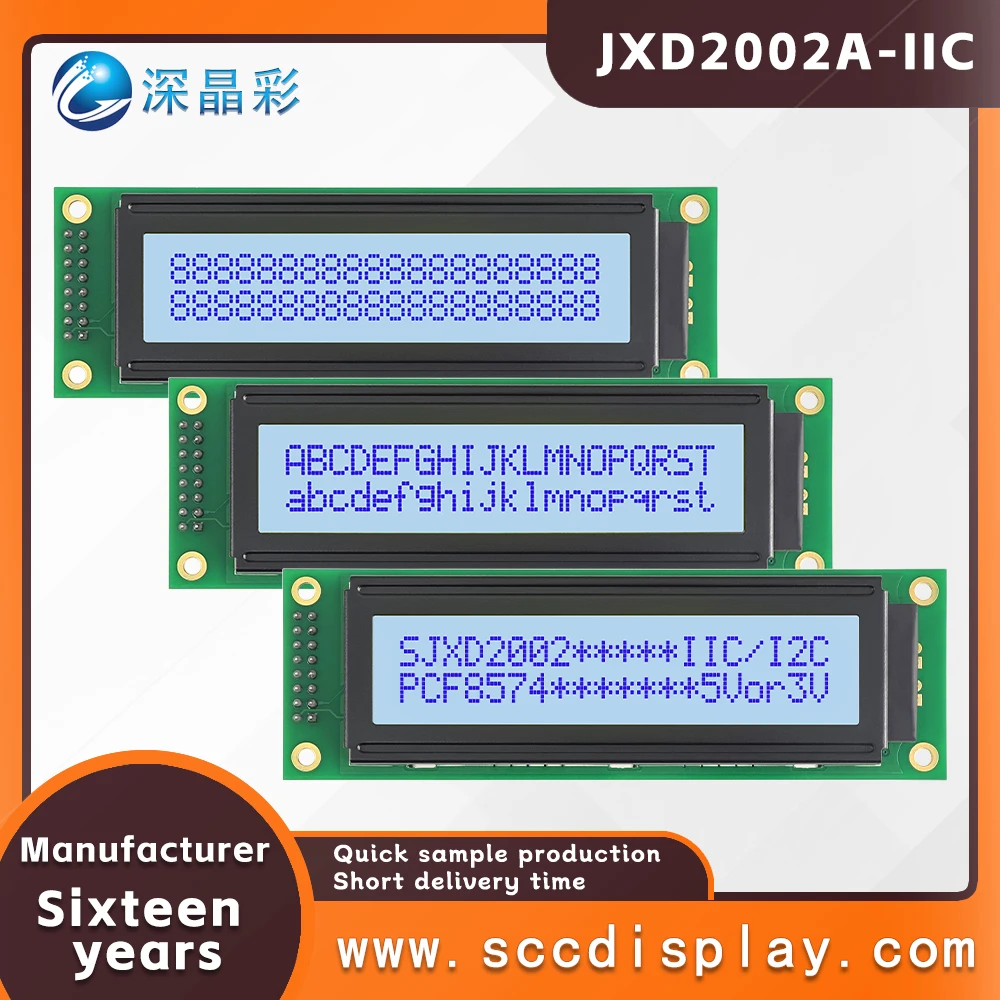 Excellent IIC/I2C long strip 20*2 character dot matrix screen JXD2002A-IIC STN Gray Positive With backlight LCM display module
Excellent IIC/I2C long strip 20*2 character dot matrix screen JXD2002A-IIC STN Gray Positive With backlight LCM display module