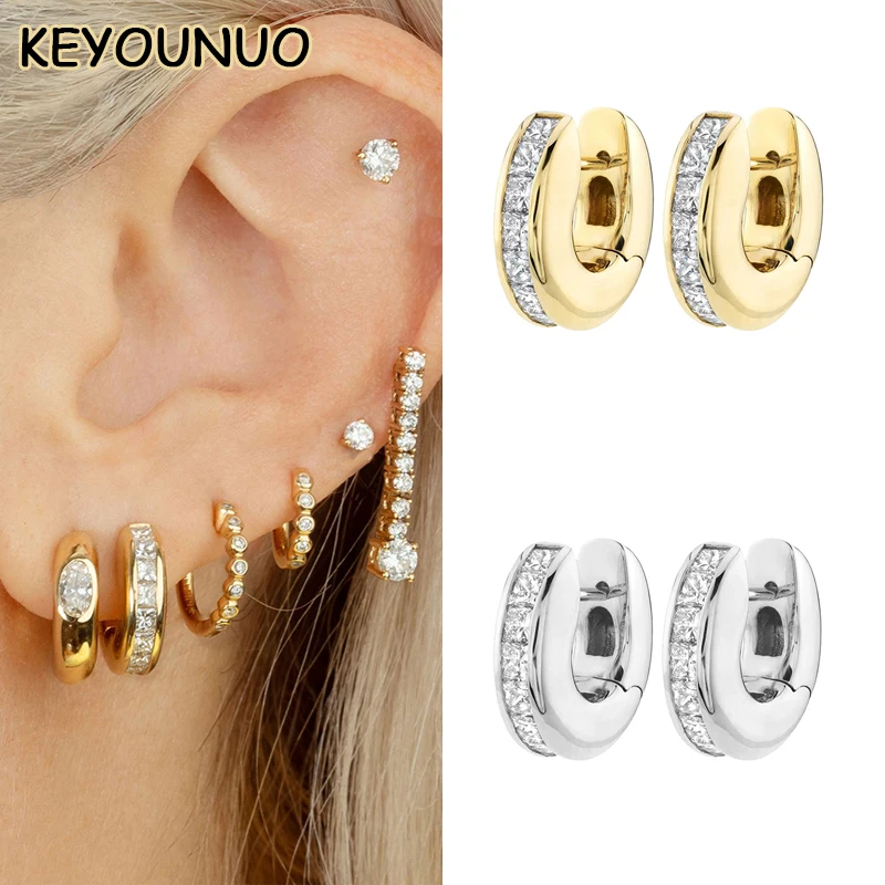 KEYOUNUO Gold Filled Silver Color Hoop Earrings For Women Zircon Channel Wide Deluxe Earring Wedding Party Jewelry Wholesales
KEYOUNUO Gold Filled Silver Color Hoop Earrings For Women Zircon Channel Wide Deluxe Earring Wedding Party Jewelry Wholesales