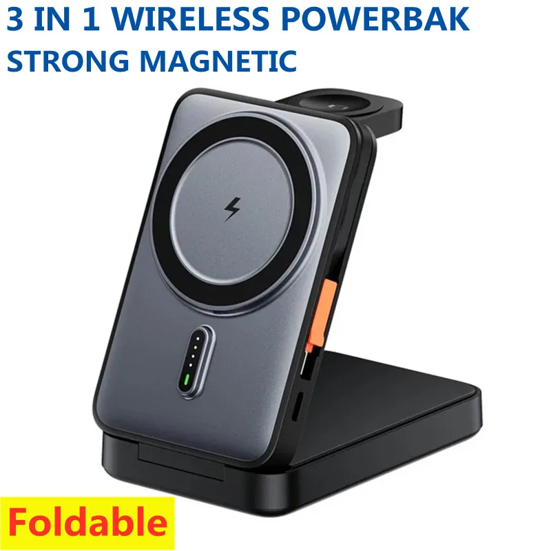 Magnetic Power Bank 10000mah Fast Charger Powerbank 3 In 1 Wireless Charging Portable External Battery Pack For iPhone 16 iWatch
Magnetic Power Bank 10000mah Fast Charger Powerbank 3 In 1 Wireless Charging Portable External Battery Pack For iPhone 16 iWatch