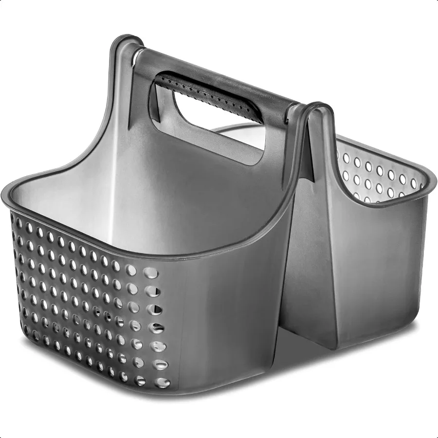 2Compartment Soft Grip Shower Tote for Bathroom Organization Plastic Storage Shower Caddy Bucket Small Carbon
2Compartment Soft Grip Shower Tote for Bathroom Organization Plastic Storage Shower Caddy Bucket Small Carbon