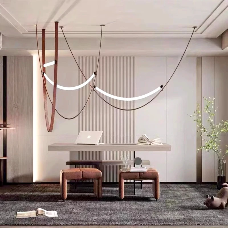 Minimalist Arc line Leather Ceiling Pendant Lighting,Lustre Suspension Luminaire Lampen for restaurant kitchen island staircase
Minimalist Arc line Leather Ceiling Pendant Lighting,Lustre Suspension Luminaire Lampen for restaurant kitchen island staircase