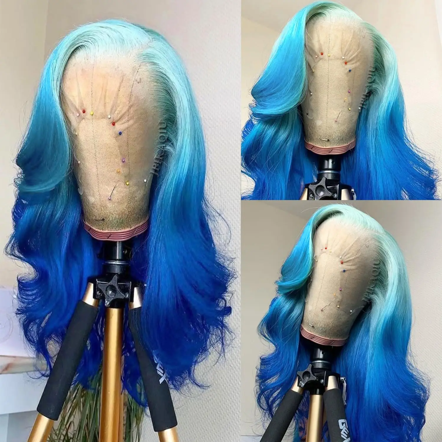 QW Ombre Blue 13X4 Синтетические бесклеевые парики спереди для женщин Свободные волны Объемная волна Кружевной фронтальный парик 180% Плотность
QW Ombre Blue 13X4 Синтетические бесклеевые парики спереди для женщин Свободные волны Объемная волна Кружевной фронтальный парик 180% Плотность