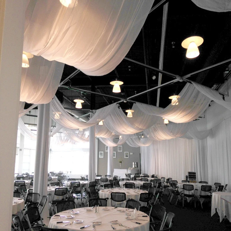 3m Width Ceiling Drapery Ice Silk Roof Canopy Fabric Draping For Wedding Event Decoration
3m Width Ceiling Drapery Ice Silk Roof Canopy Fabric Draping For Wedding Event Decoration