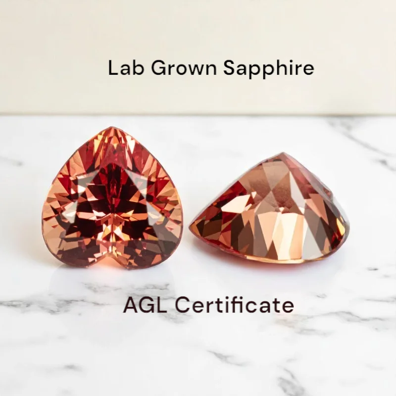 Heart Shape Sunset Orange Color Lab Grown Sapphire Stone for Charms Diy Jewelry Making Earrings Ring Selectable AGL Certificate
Heart Shape Sunset Orange Color Lab Grown Sapphire Stone for Charms Diy Jewelry Making Earrings Ring Selectable AGL Certificate