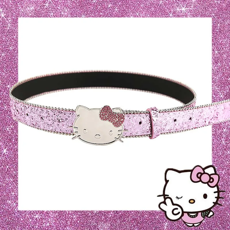 Kawaii Hello Kitty Buckle Belt Sanrio Kt Cat Pink Belt Y2K Waist Chain Sweet Girl Waistband Jeans Skirt Embellished Accessories
Kawaii Hello Kitty Buckle Belt Sanrio Kt Cat Pink Belt Y2K Waist Chain Sweet Girl Waistband Jeans Skirt Embellished Accessories