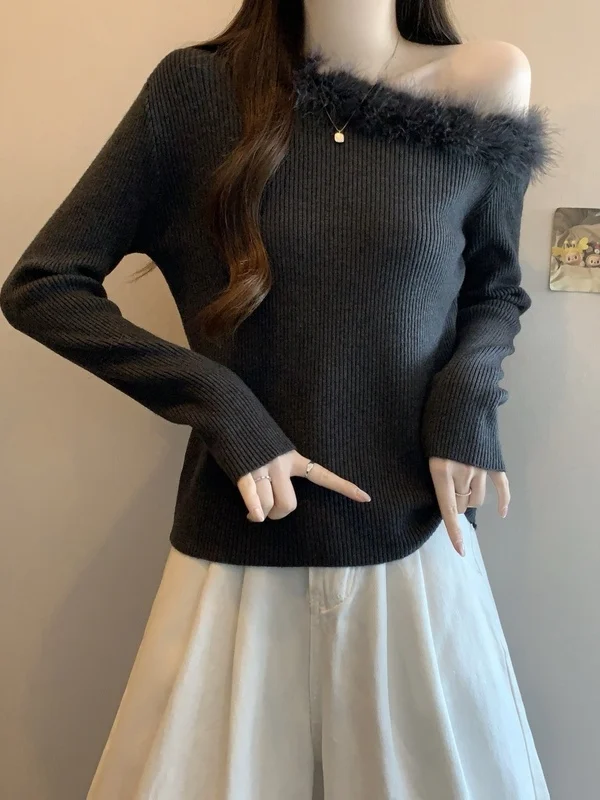 Облегающий вязаный свитер с длинными рукавами для женщин больших размеров, с открытыми плечами, в французском стиле, и юбка А-силуэта с высокой талией
Облегающий вязаный свитер с длинными рукавами для женщин больших размеров, с открытыми плечами, в французском стиле, и юбка А-силуэта с высокой талией