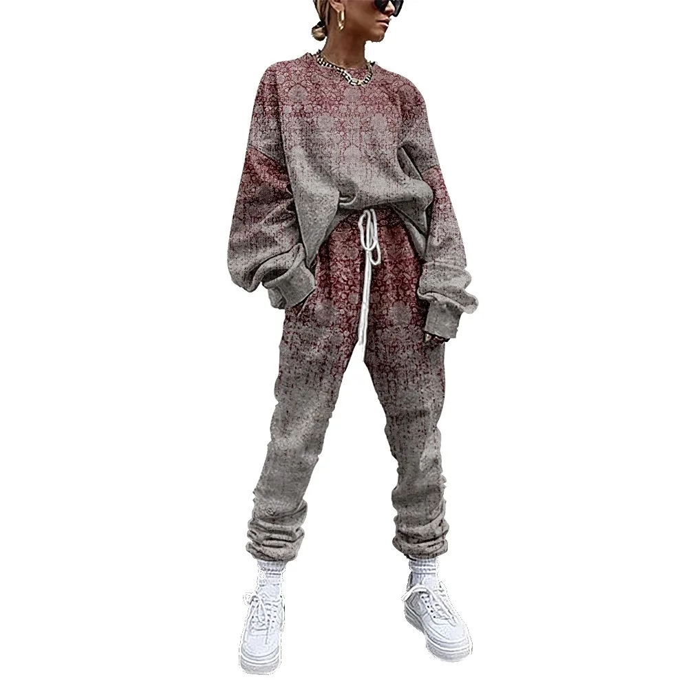 Women Tracksuit Vintage Gradient Printed 2 Piece Outfit Sweatshirt+Straight Sweatpants Matching Set Fitness Sporty Streetwear
Women Tracksuit Vintage Gradient Printed 2 Piece Outfit Sweatshirt+Straight Sweatpants Matching Set Fitness Sporty Streetwear