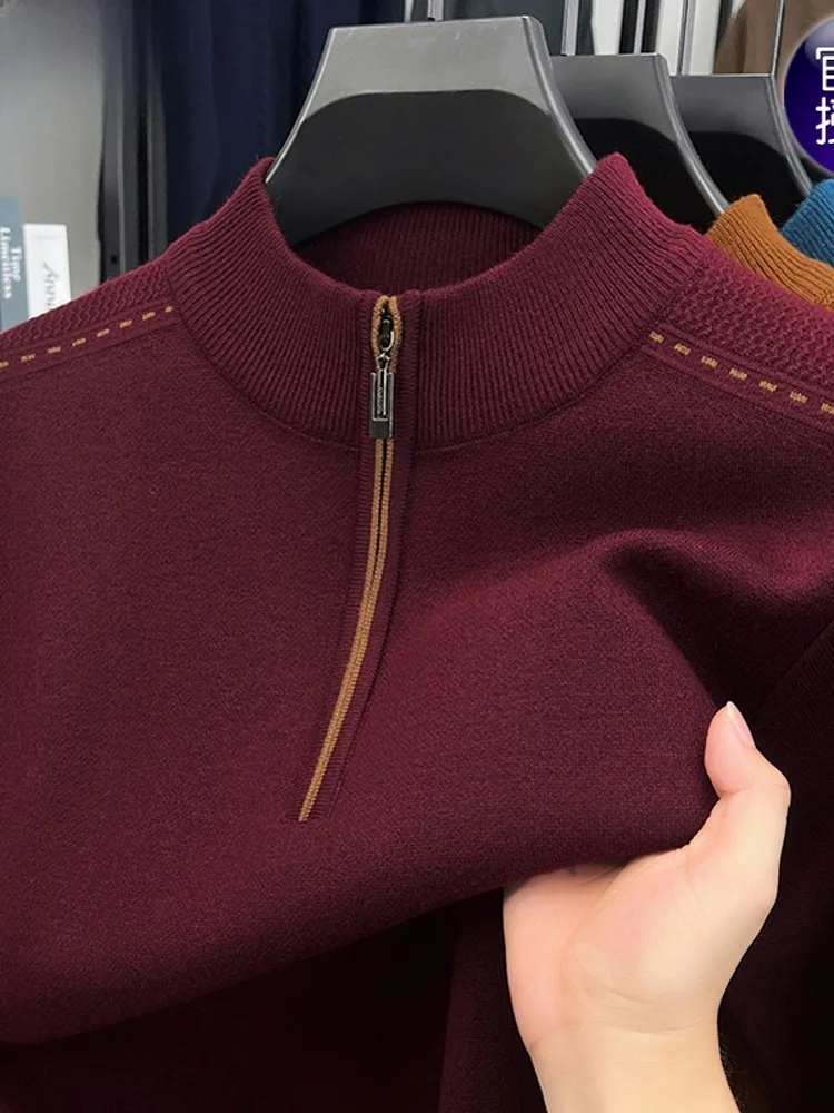 Thiened Men's Knitted Sweater f Zip Warm Base Layer Top for Autumn Winter Busin Casual Soft Polyester Blend Long Sve
Thiened Men's Knitted Sweater f Zip Warm Base Layer Top for Autumn Winter Busin Casual Soft Polyester Blend Long Sve