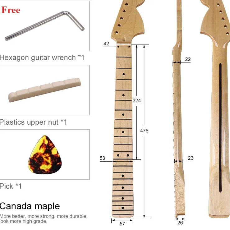 Electric guitar neck handle big head plus maple bright handle, guitar modified DIY22 fret 6-string neck accessories
Electric guitar neck handle big head plus maple bright handle, guitar modified DIY22 fret 6-string neck accessories