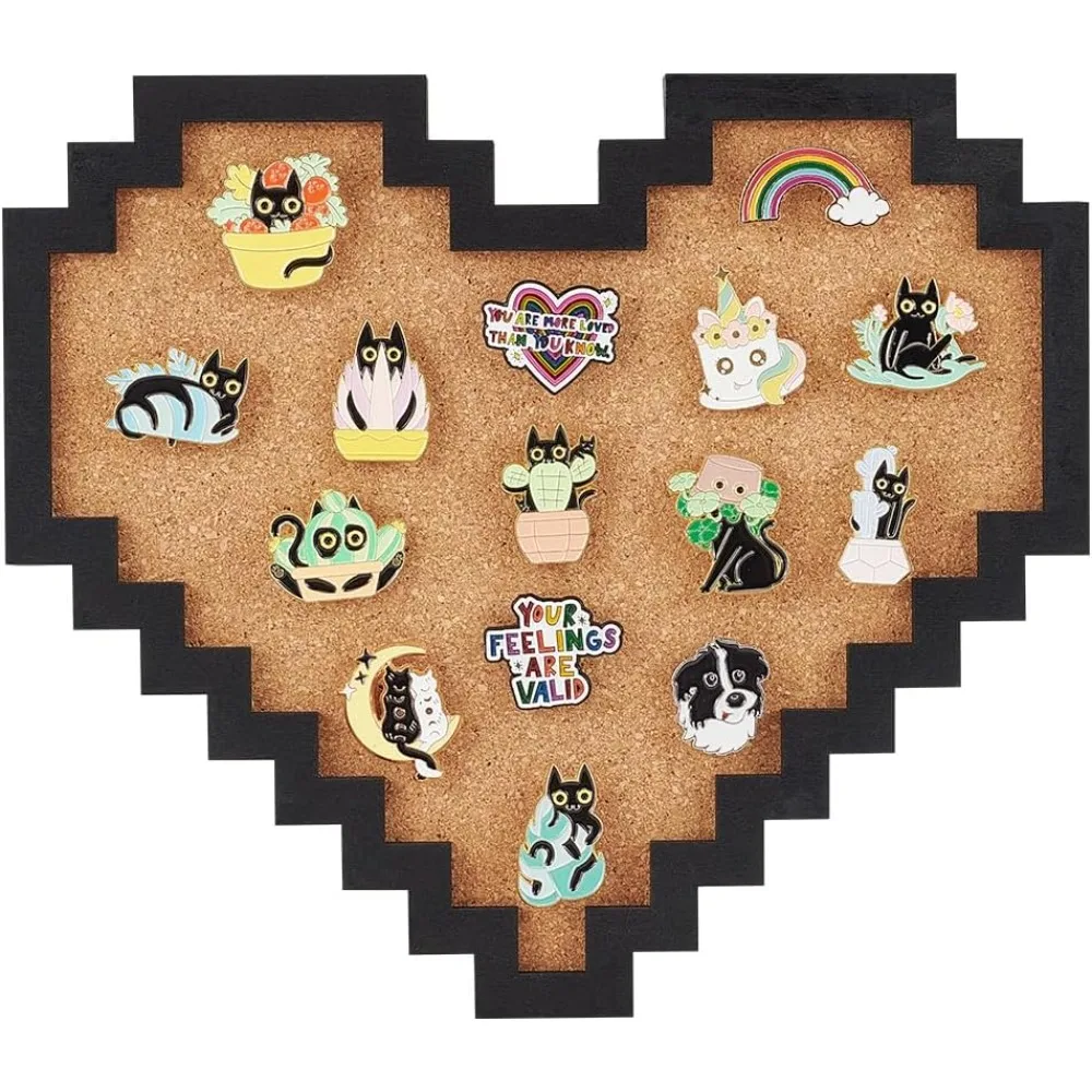 Pin Board Pixel Heart Cork 0.8inch Thick Wall Mounted Cork Bulletin Display Board for Brooch Pin Storage Office Home
Pin Board Pixel Heart Cork 0.8inch Thick Wall Mounted Cork Bulletin Display Board for Brooch Pin Storage Office Home