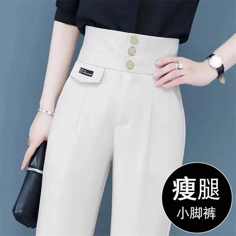 Vintage Suit Pants Women's 2025 Spring And Summer New High Waist Thin Harem Pants pencil Casual Straight Pants Ladies Trousers
Vintage Suit Pants Women's 2025 Spring And Summer New High Waist Thin Harem Pants pencil Casual Straight Pants Ladies Trousers