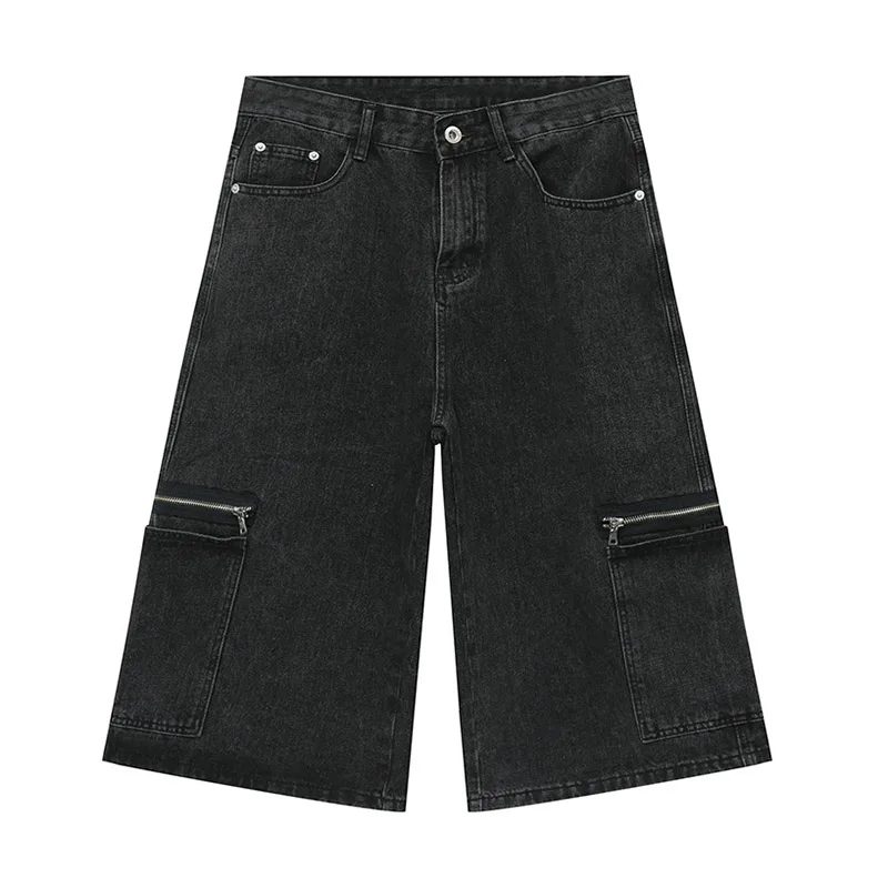 Hip Hop Black Cargo Denim Shorts Vintage Zipper Pockets Baggy Jeans Shorts For Male
Hip Hop Black Cargo Denim Shorts Vintage Zipper Pockets Baggy Jeans Shorts For Male