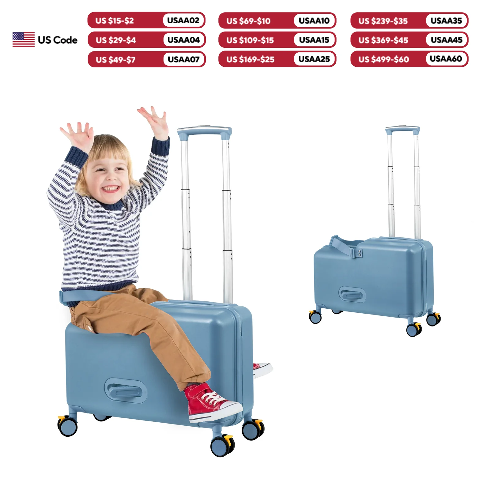 20 Inch Kids Ride on Suitcase, Travel Carrier Cabin Case with Foot Pedal, Wheels, Safe Harness Stroller, for Girl Boy
20 Inch Kids Ride on Suitcase, Travel Carrier Cabin Case with Foot Pedal, Wheels, Safe Harness Stroller, for Girl Boy