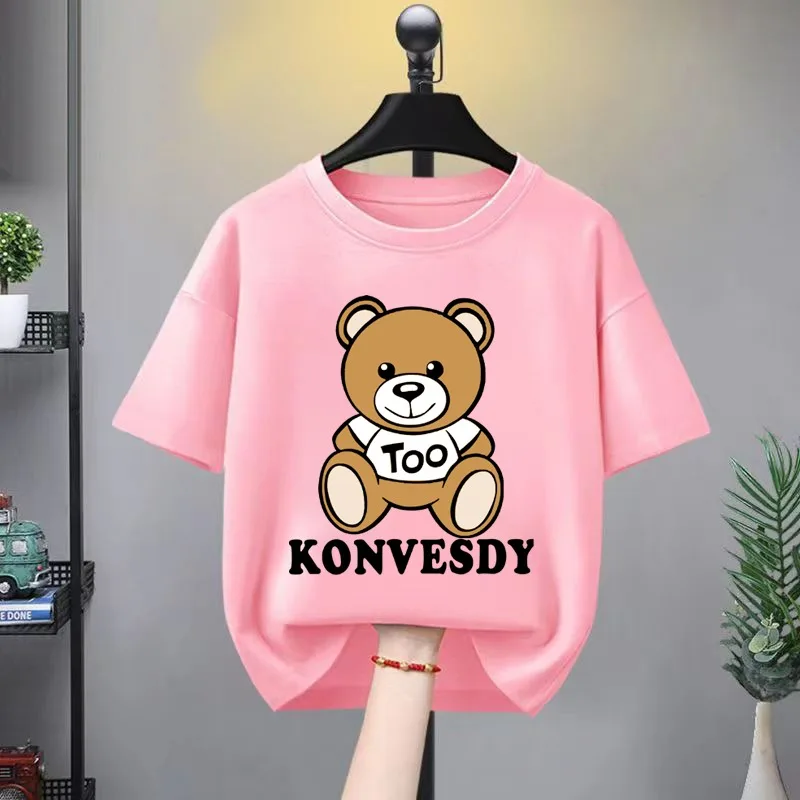 Boys Girls 100% Cotton T-shirt Summer Wear Baby Pink Cartoon Tees Trendy Printing Cool Bear T Thin Soft Crew Children's Clothing
Boys Girls 100% Cotton T-shirt Summer Wear Baby Pink Cartoon Tees Trendy Printing Cool Bear T Thin Soft Crew Children's Clothing