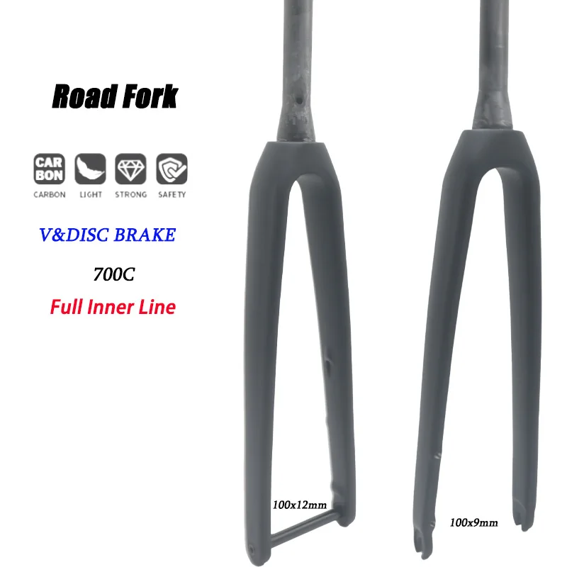new Road Bike Carbon Fiber Fork 700Cx32mm 28.6mm Matte Rim V&Disc Brake Round Tapered 410g cycling front fork Bicycle Parts
new Road Bike Carbon Fiber Fork 700Cx32mm 28.6mm Matte Rim V&Disc Brake Round Tapered 410g cycling front fork Bicycle Parts