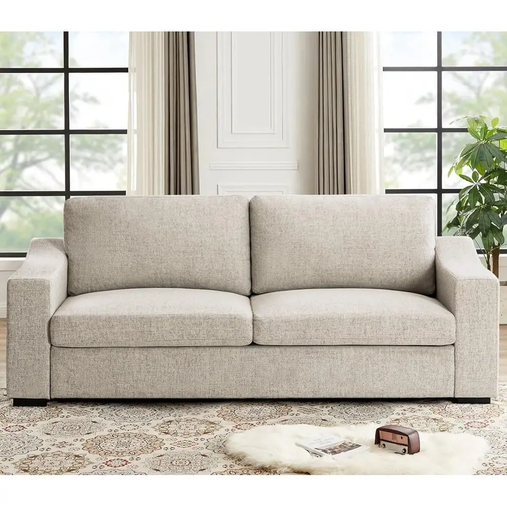 Extra Deep 85 3-Seater Linen Sofa, Comfortable Couch with Detachable Cushion Covers, Pet-Friendly, Easy Assembly
Extra Deep 85 3-Seater Linen Sofa, Comfortable Couch with Detachable Cushion Covers, Pet-Friendly, Easy Assembly