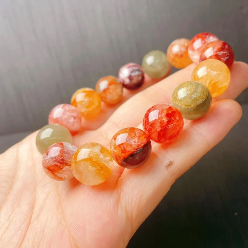 14MM Natural Clored Fire Quartz Hematoid Bead Bracelet Jewelry Woman Men Healing Unisex Stretch Holiday Gift 1PCS 
14MM Natural Clored Fire Quartz Hematoid Bead Bracelet Jewelry Woman Men Healing Unisex Stretch Holiday Gift 1PCS