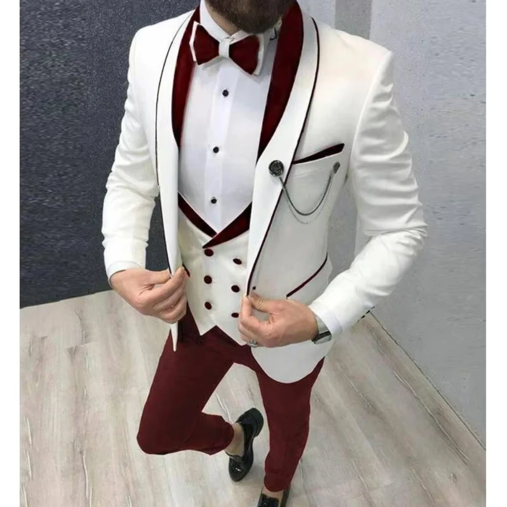Men Suits 3 Piece Latest Design Groomsmen Tuxedo for Wedding Party Tailor Made Fashion Formal Shawl Lapel Male Suit 2025
Men Suits 3 Piece Latest Design Groomsmen Tuxedo for Wedding Party Tailor Made Fashion Formal Shawl Lapel Male Suit 2025