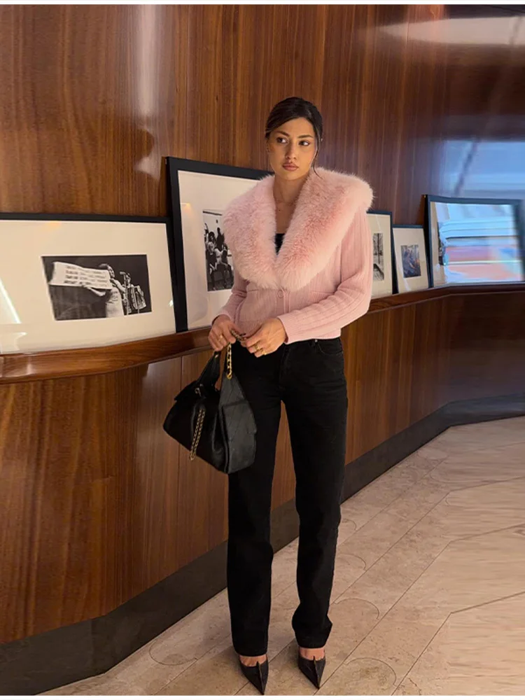 Pink Knitting Casual Jacket Classic Trendy Luxe Faux Fur Lady Cardigans Urban Elegant Relaxed Daily Women's Casual-chic Outfit
Pink Knitting Casual Jacket Classic Trendy Luxe Faux Fur Lady Cardigans Urban Elegant Relaxed Daily Women's Casual-chic Outfit