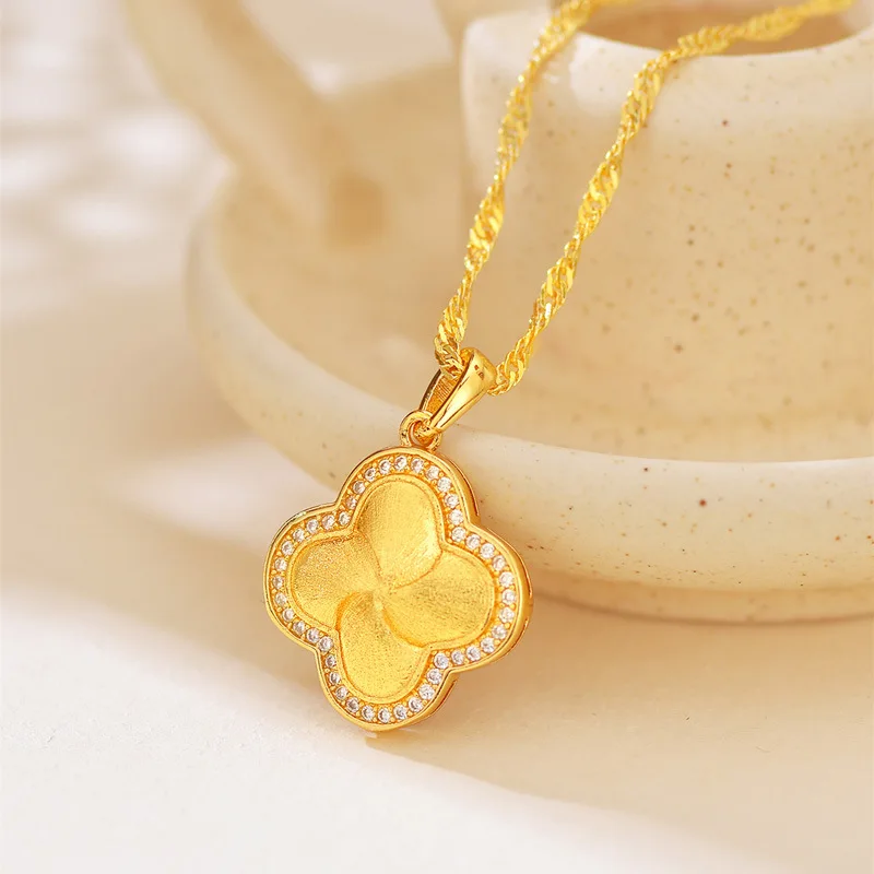 Роскошное женское ожерелье из чистого золота 9999 пробы 24 карата с бриллиантовой подвеской Lucky Grass
Роскошное женское ожерелье из чистого золота 9999 пробы 24 карата с бриллиантовой подвеской Lucky Grass