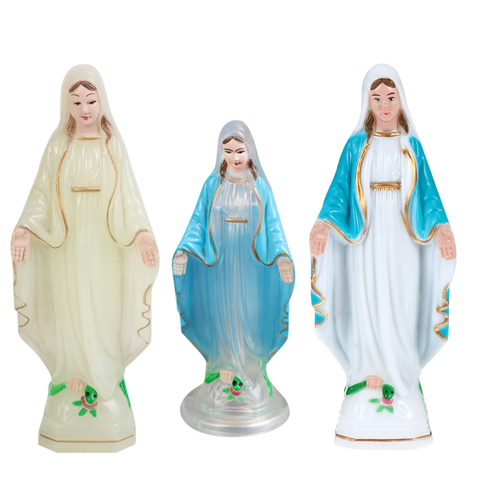 3Pcs Plastic Virgin Mary Sculpture Catholic Ornament Home Garden Decoration Religious Desktop Catholicism Adornment
3Pcs Plastic Virgin Mary Sculpture Catholic Ornament Home Garden Decoration Religious Desktop Catholicism Adornment