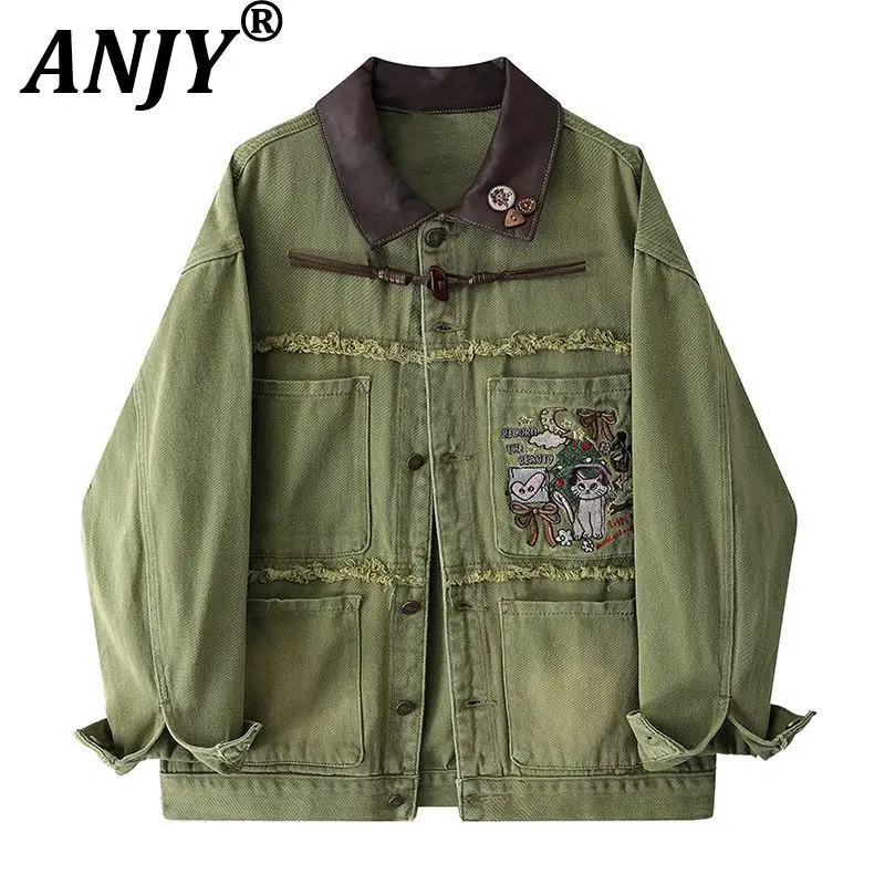 ANJY Autumn Winter New Women Cartoon Embroidery Brushed Tide Denim Jacket Fashion Washed Patchwork Vintage Loose Coat Ins A12575
ANJY Autumn Winter New Women Cartoon Embroidery Brushed Tide Denim Jacket Fashion Washed Patchwork Vintage Loose Coat Ins A12575