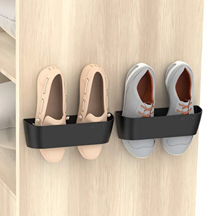 Wall Mounted Shoes Rack 2Pack with Sticky Hanging Strips, Plastic Shoes Holder Storage Organizer, Door Shoe Hangers
Wall Mounted Shoes Rack 2Pack with Sticky Hanging Strips, Plastic Shoes Holder Storage Organizer, Door Shoe Hangers