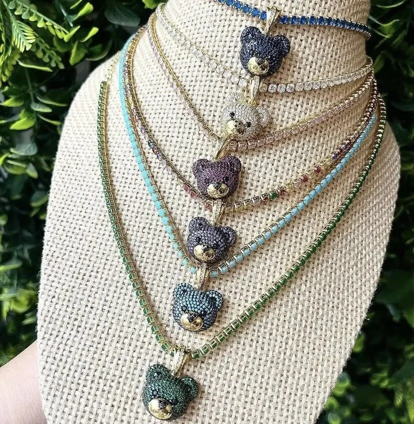 3Pcs Gold Plated Micro Pave Zircon Jewelry Animal Bear Pendant Necklace Luxury Birthday Party Gift For Women Girls
3Pcs Gold Plated Micro Pave Zircon Jewelry Animal Bear Pendant Necklace Luxury Birthday Party Gift For Women Girls